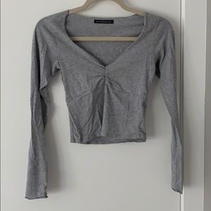 brandy melville grey long sleeve GINA TOP